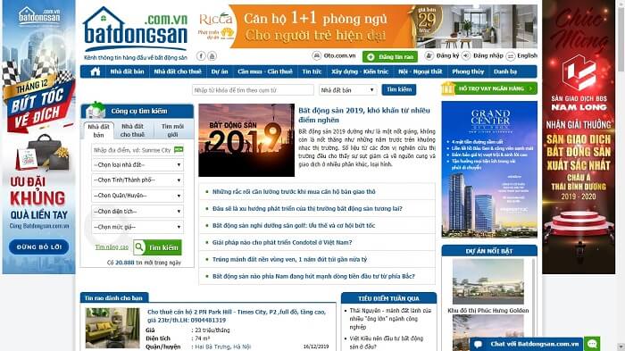 Batdongsan.com.vn là một trong những website uy tín trong lĩnh vực BĐS