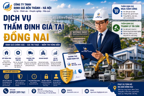 Dịch Vụ Thẩm Định Giá Tại Đồng Nai Chuyên Nghiệp, Uy Tín | Công Ty TNHH Định Giá Bến Thành – Hà Nội