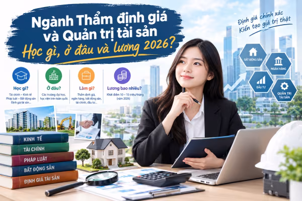 Review ngành Thẩm định giá và Quản trị tài sản: Học gì, ở đâu và lương khởi điểm 2026