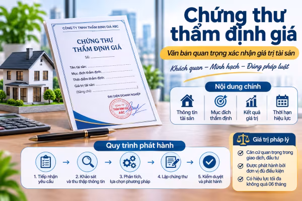 Chứng thư thẩm định giá là gì? Nội dung, giá trị pháp lý và thời hạn hiệu lực