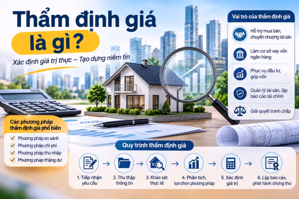 Thẩm định giá là gì? Vai trò, quy trình và các phương pháp thẩm định giá phổ biến 2 Thẩm định giá là gì? Vai trò, quy trình và các phương pháp thẩm định giá phổ biến