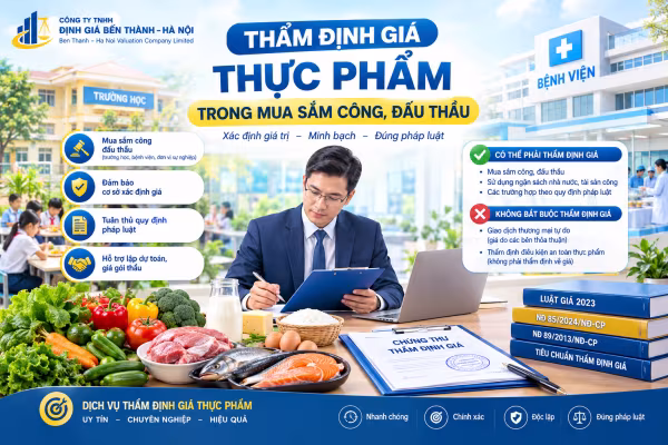 Thẩm định giá thực phẩm: Khi nào cần thẩm định giá trong mua sắm công, đấu thầu?